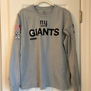 Nike New York Giants New without Tags Gray LS TEE